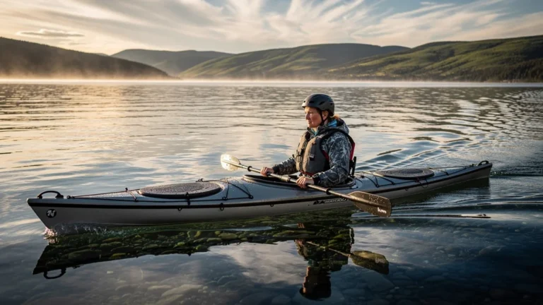 Kayak en dérive assistée sur 10 km avec vent de travers, test en conditions réelles sur lac calme