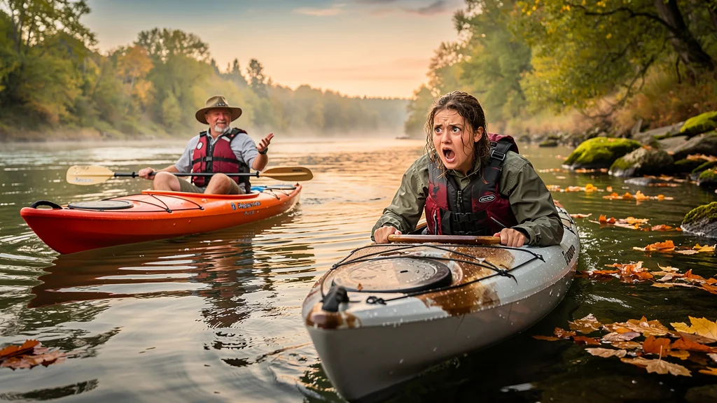 Comparaison kayak sit-on-top et kayak fermé pour débutants lors d’une sortie à Vernon