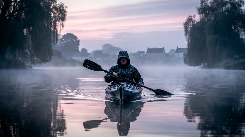 Kayak silencieux à l'aube dans la brume entre Vernon et Port-Mort, expérience étrange et paisible