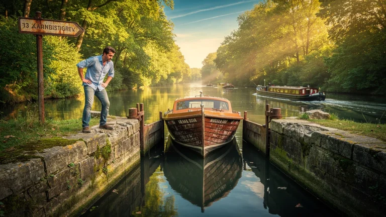 Jeune homme coincé 20 minutes au bord d’un canal par méconnaissance du sens de circulation des péniches