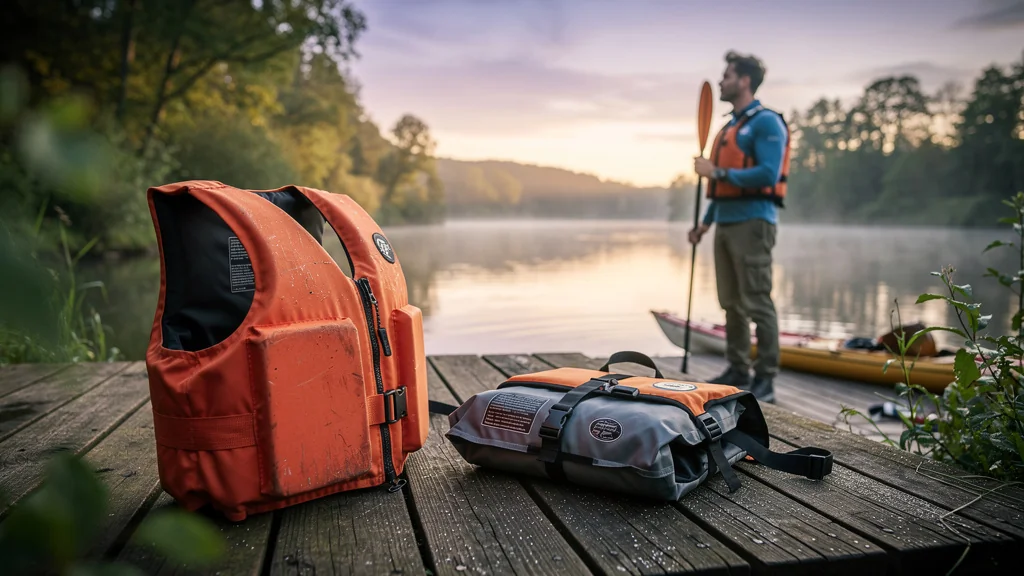 Comparaison réaliste entre gilet de sauvetage mousse et gonflable pour débuter en kayak